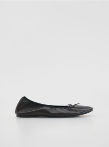 Baleriny z kokardą - ciemnobrązowy