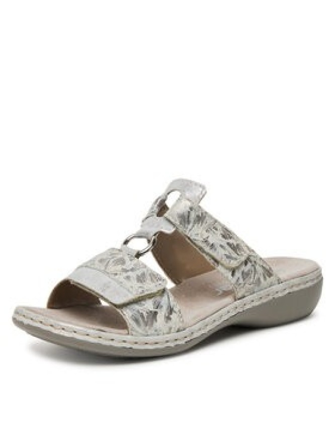 Rieker Klapki 659X6-80 Srebrny