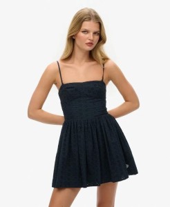 superdry Sukienka Broderie Cami Mini z bawełny