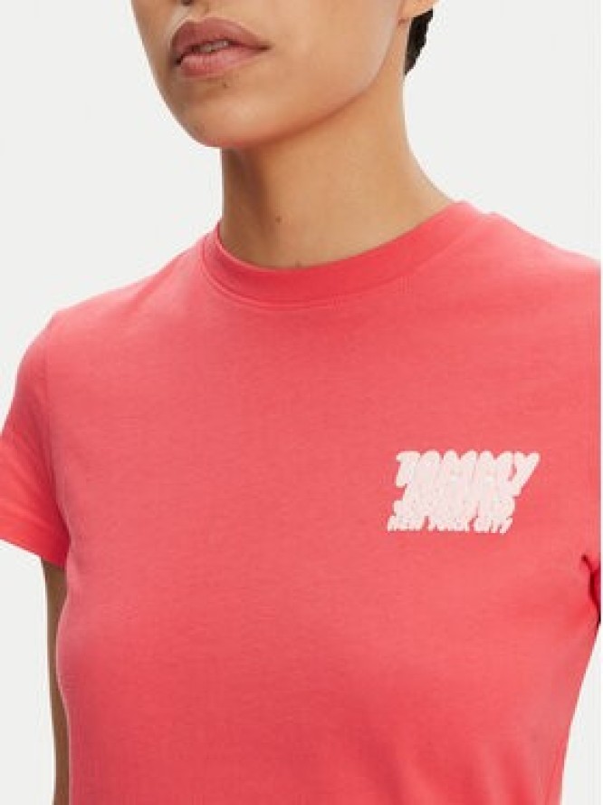 Tommy Jeans T-Shirt Bubble DW0DW21338 Różowy Regular Fit