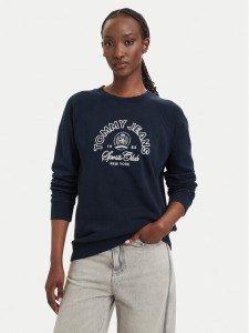 Tommy Jeans Bluza Heritage Logo DW0DW22821 Granatowy Regular Fit