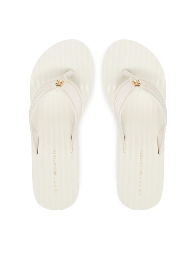 Tommy Hilfiger Japonki Th Stripes Wedge Beach Sandal FW0FW08521 Biały