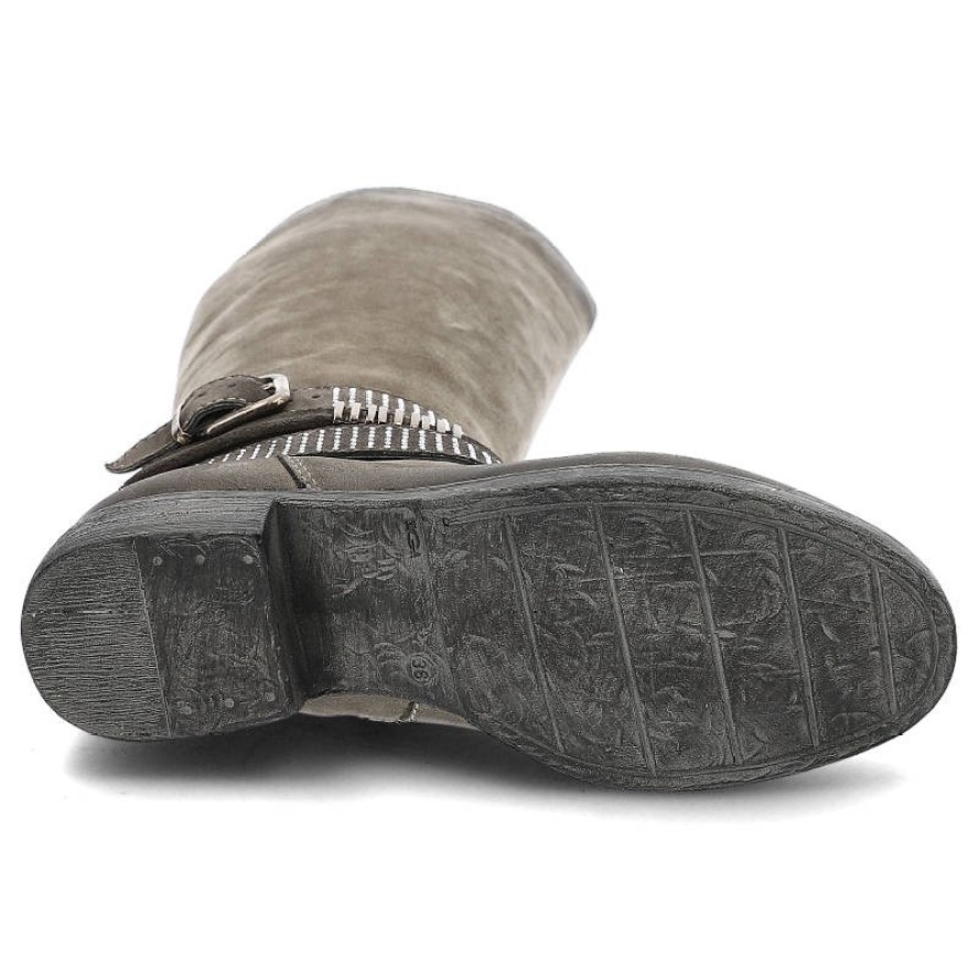 Kozaki damskie Simen, wysokie i ocieplane , szare, 7846-Sam-1137