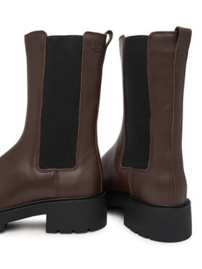Calvin Klein Sztyblety Chunky Mid Chelsea Boot Lth YW0YW01909 Brązowy ciemny