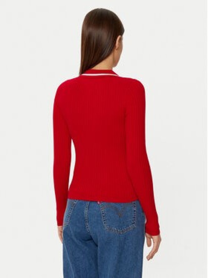 Tommy Jeans Sweter DW0DW19887 Czerwony Slim Fit