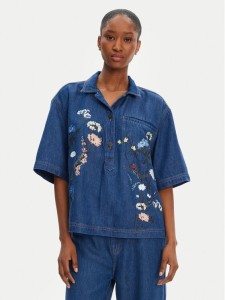 Munthe Koszula jeansowa Phor 252100525203 Niebieski Loose Fit