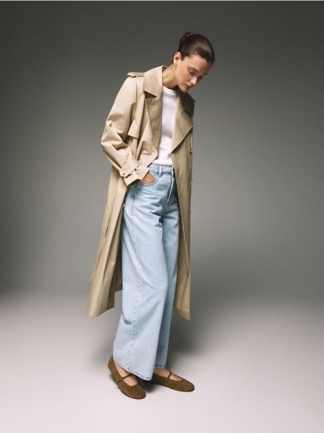 Baleriny ze skóry owczej - ciemnozielony