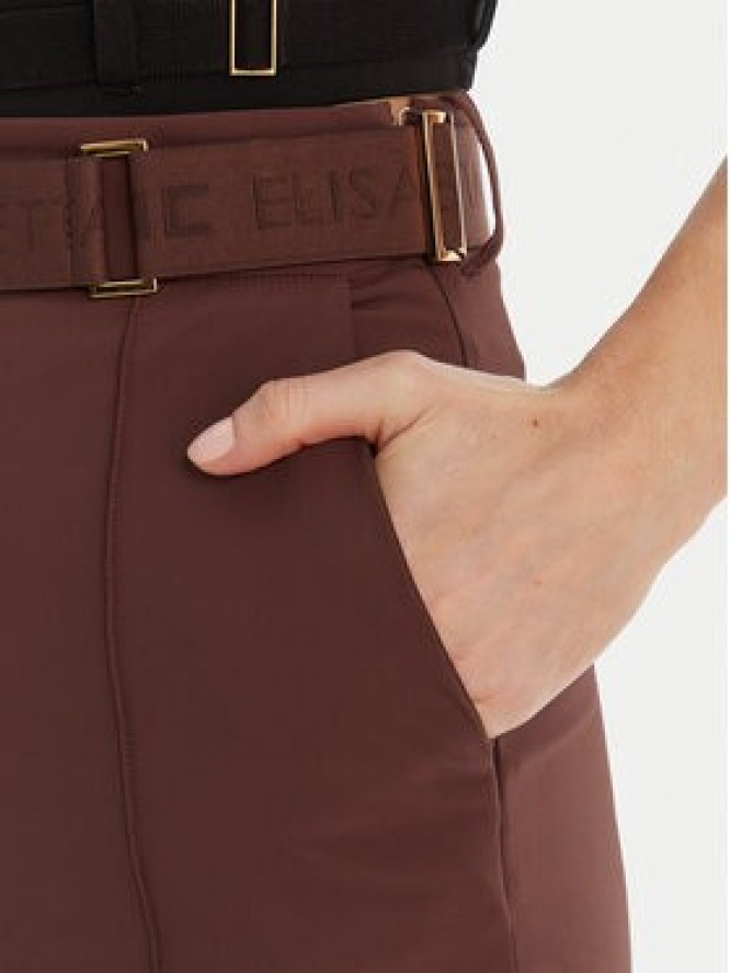 Elisabetta Franchi Spodnie materiałowe PA-132-61E2-V350 Brązowy Regular Fit
