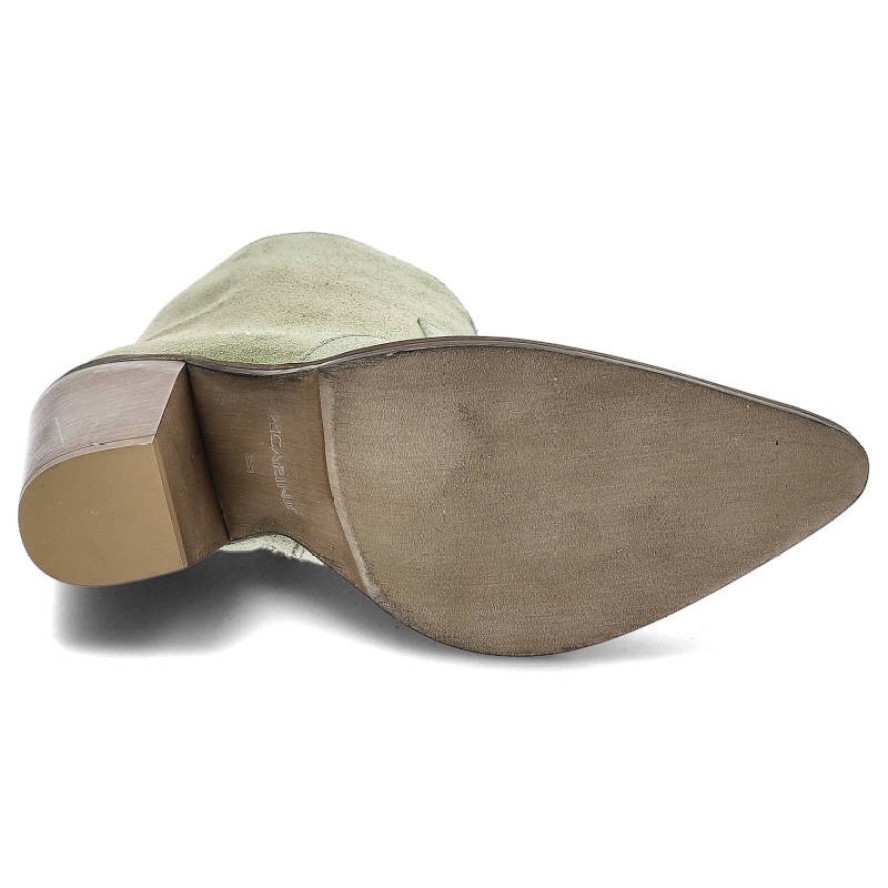 Zielone Botki Carinii Kowbojki Na Obcasie