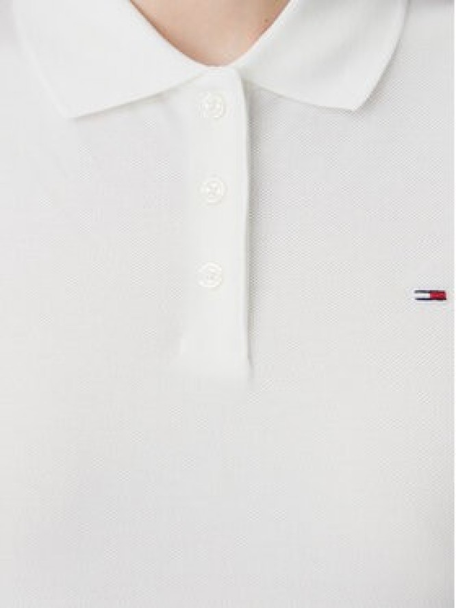 Tommy Jeans Polo Essential DW0DW20160 Biały Slim Fit