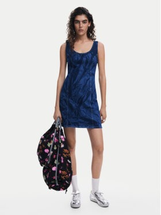 Desigual Sukienka jeansowa 25SWVD01 Granatowy Slim Fit