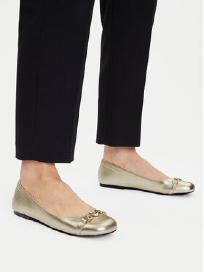 LOVE MOSCHINO Baleriny JA11011G1MIF0900 Złoty