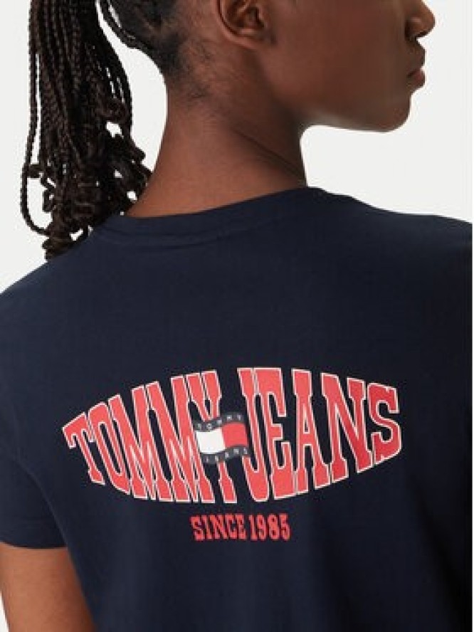 Tommy Jeans T-Shirt Wavy Flag DW0DW22274 Granatowy Regular Fit