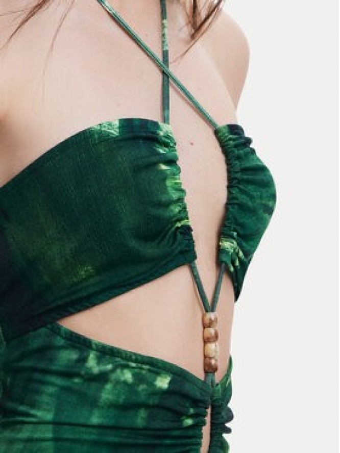 Desigual Sukienka letnia Montpellier 25SWVK55 Zielony Slim Fit