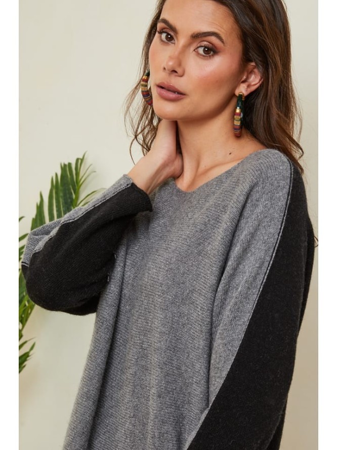 Joséfine Sweter "Dorog" w kolorze szaro-czarnym rozmiar: XL