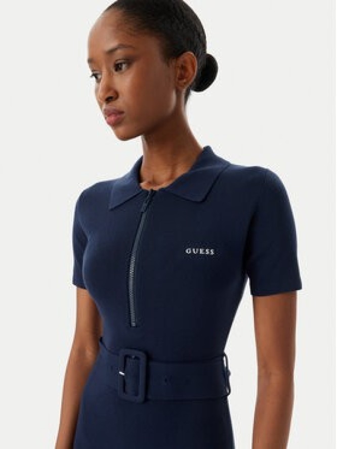 Guess Sukienka dzianinowa V6RK08 Z4642 Granatowy Slim Fit
