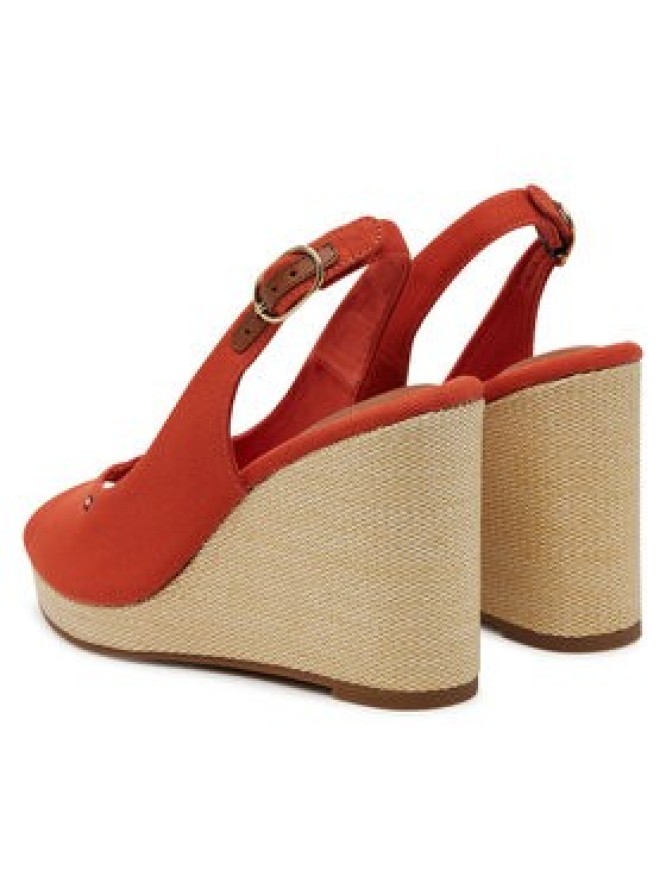 Tommy Hilfiger Espadryle Flag High Wedge Espad Slingback FW0FW08597 Pomarańczowy
