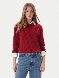 Tommy Hilfiger Sweter Fine WW0WW44993 Czerwony Regular Fit