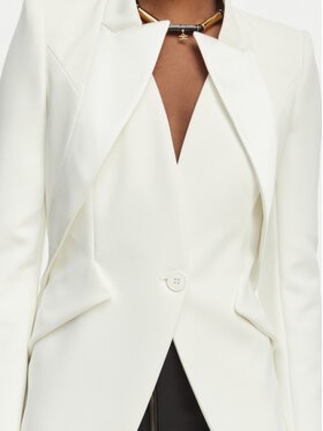 Elisabetta Franchi Marynarka GI-192-61E2-V490 Biały Regular Fit