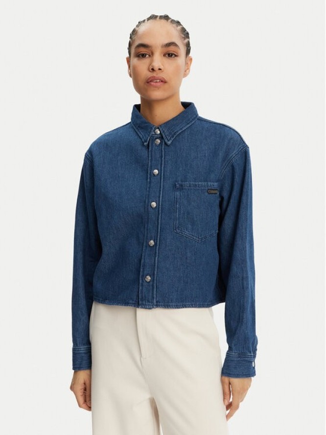 Calvin Klein Jeans Koszula jeansowa J20J225518 Granatowy Relaxed Fit