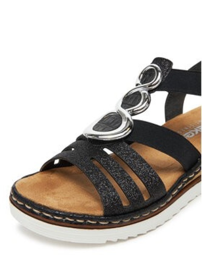 Rieker Sandały 679L4-00 Czarny