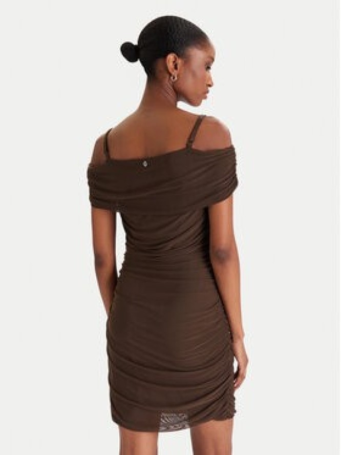 Guess Sukienka koktajlowa W5YK21 KCZC2 Brązowy Slim Fit