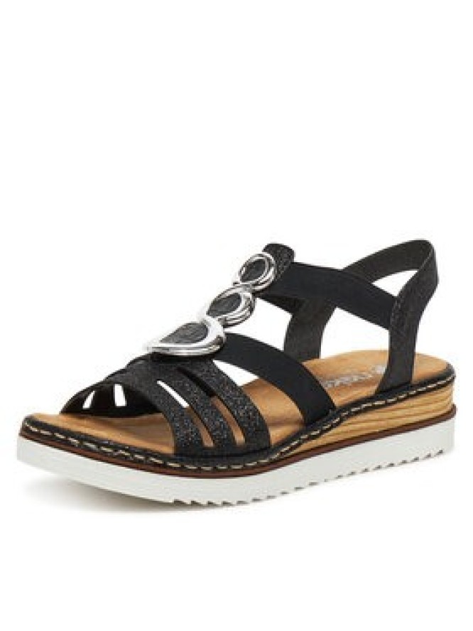 Rieker Sandały 679L4-00 Czarny