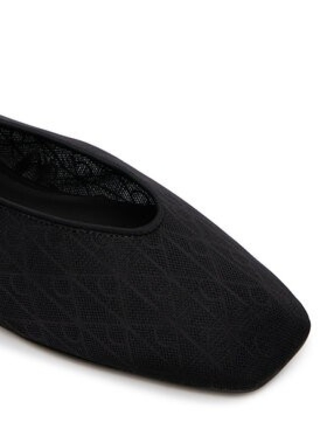 Calvin Klein Baleriny Square Ballerina Aop Mesh HW0HW02937 Czarny