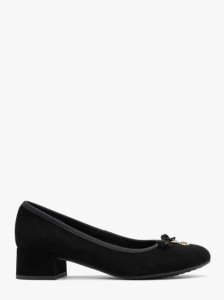 Welurowe czółenka na niskim obcasie