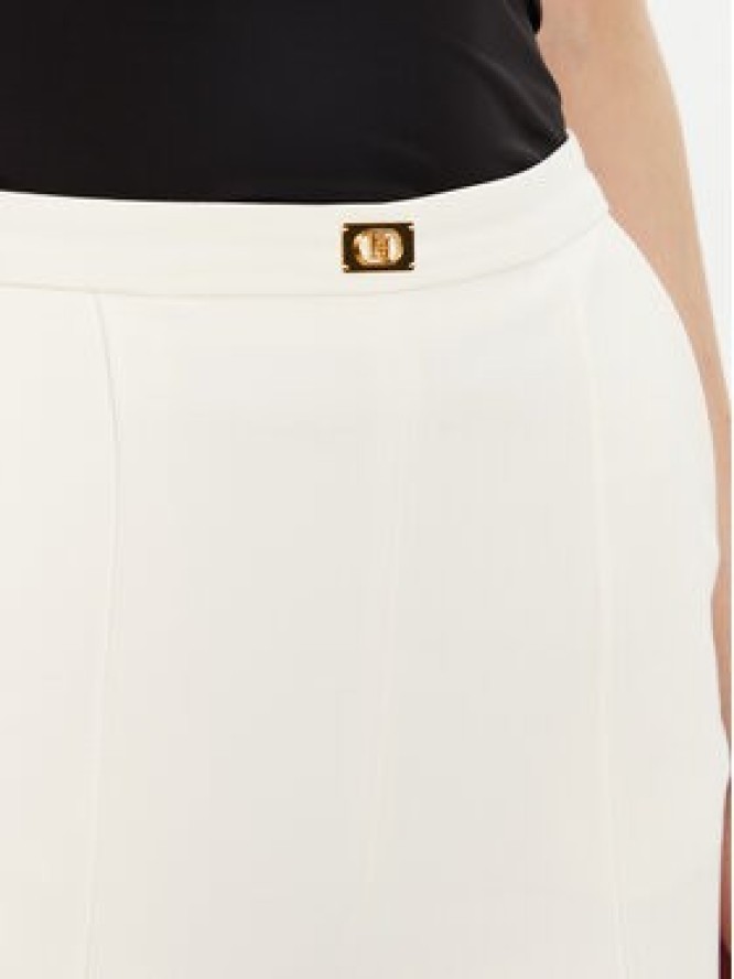 Elisabetta Franchi Spodnie materiałowe PA-076-51E2-V280 Biały Regular Fit