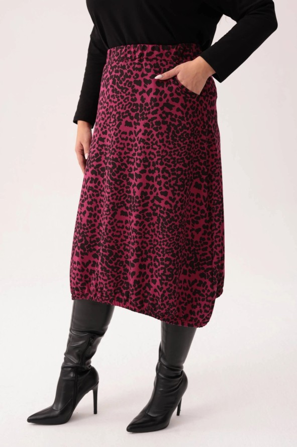 Dresowa spódnica Karina w panterkę PLUS SIZE XXL