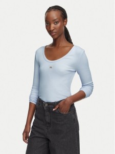 Calvin Klein Jeans Bluzka LV047D218G Fioletowy jasny Slim Fit