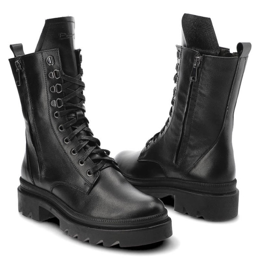 Czarne Trzewiki Pollonus Damskie Stylowe Obuwie