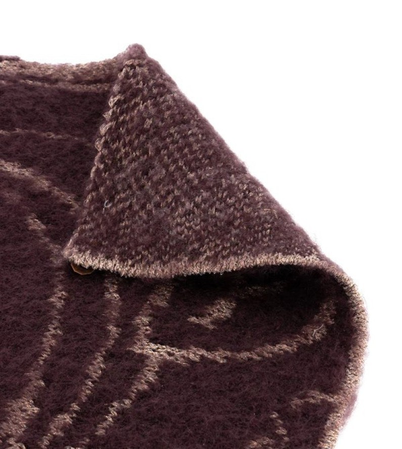 Bordowy Ciepły Damski Szal Anekke