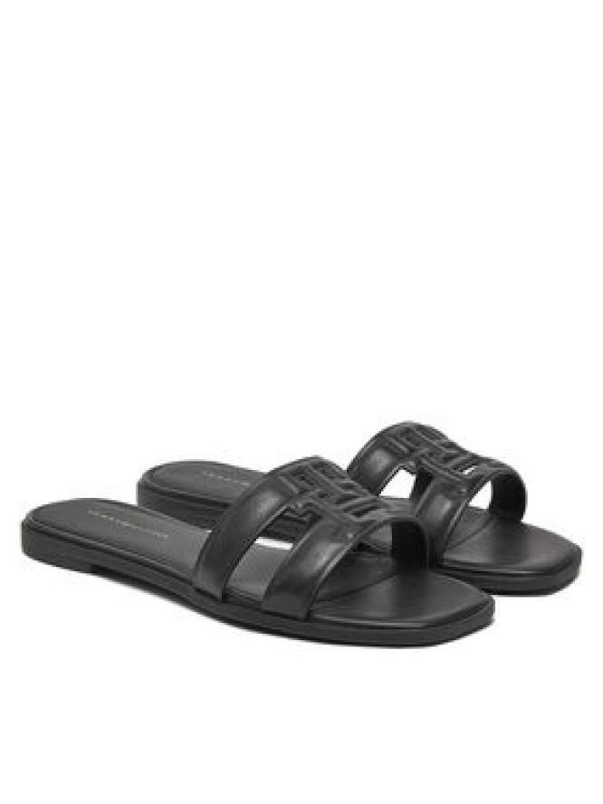 Tommy Hilfiger Klapki Th Logo Strap Mule FW0FW08671 Czarny