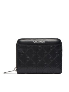 Calvin Klein Portfel Emblem Aop Embossed Zip Around LV04F1081G Czarny
