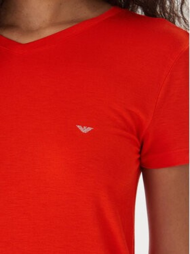 Emporio Armani T-Shirt EW000409 AF19024 U5029 Koralowy Regular Fit