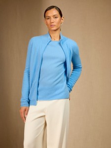 Perfect Cashmere Kaszmirowy kardigan "Ayr" w kolorze błękitnym rozmiar: S