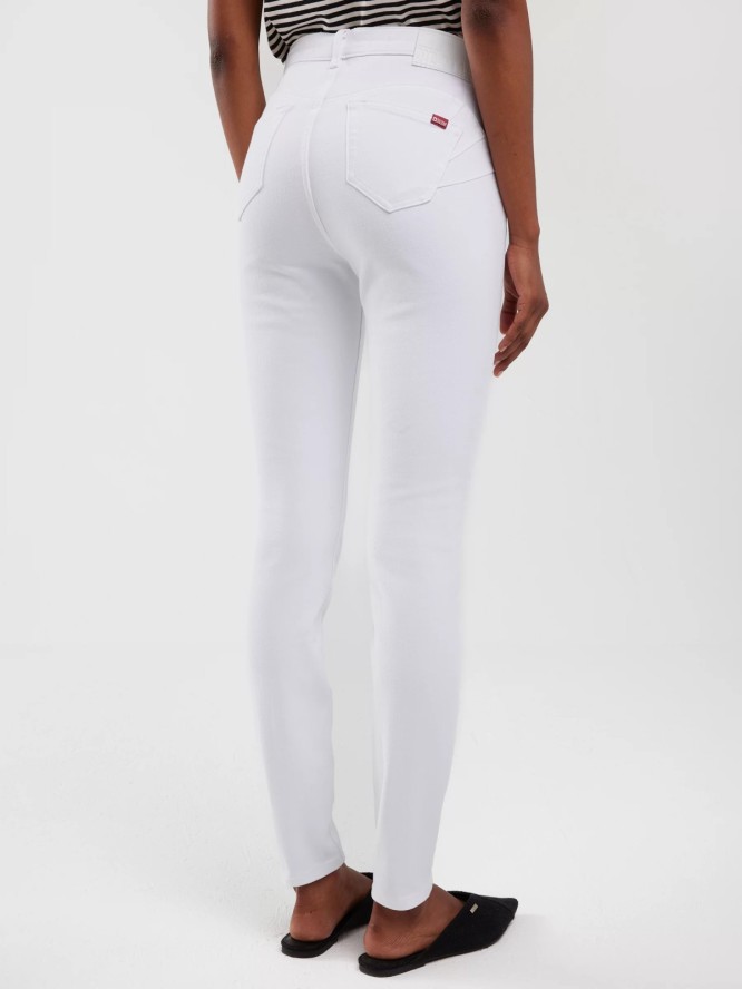 Jeansy damskie push up z wysokim stanem białe Melinda High Waist 101