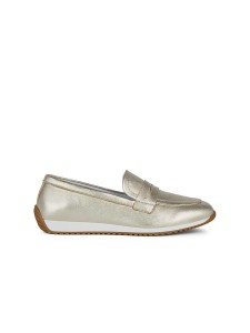 Geox Skórzane slippersy "Calithe" w kolorze złotym rozmiar: 37