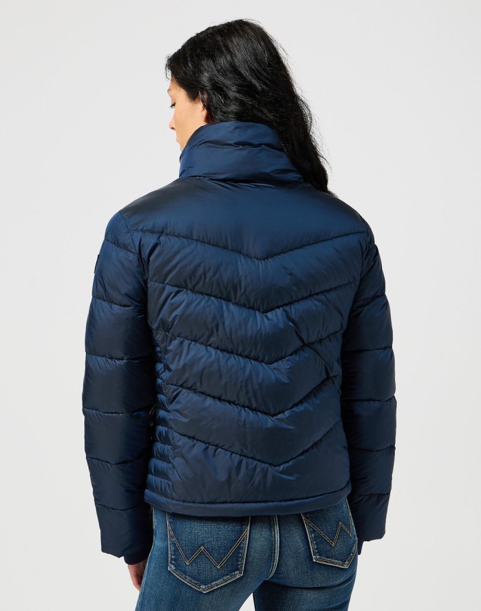 WRANGLER DAMSKA KURTKA ZIMOWA WRANGLER SHORT PUFFER JACKET NAVY 112356503