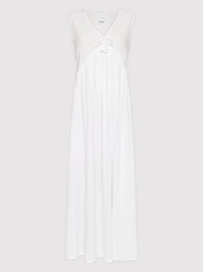 Max Mara Beachwear Sukienka letnia Volante 32210128 Biały Regular Fit
