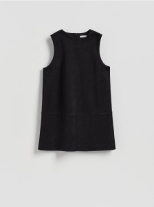 Sukienka mini z imitacji zamszu - czarny