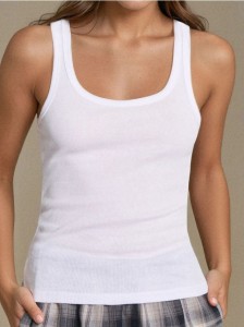 Top typu bokserka - biały