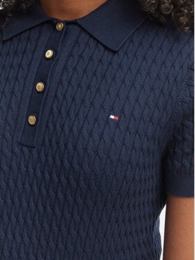 Tommy Hilfiger Polo WW0WW41474 Granatowy Regular Fit