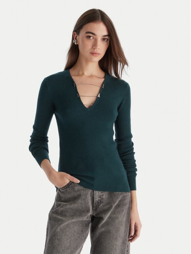Patrizia Pepe Sweter 2K0331/K7S0-G619 Zielony Regular Fit
