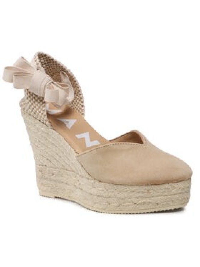 Manebi Espadryle Heart-Shaped Wedge Espadrilles M 1.1 WH Beżowy