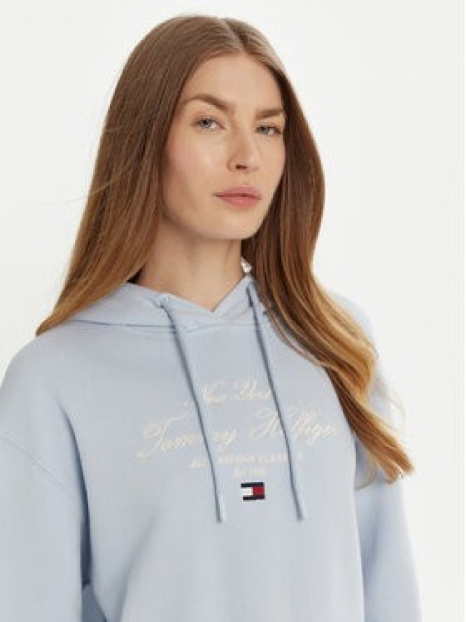 Tommy Hilfiger Bluza Modern Script Graphic WW0WW43842 Błękitny Regular Fit