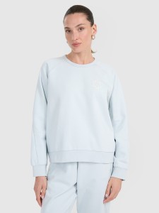 4F Bluza dresowa nierozpinana bez kaptura damska - niebieska L