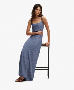 superdry Sukienka maxi Printed Cami – 100% wiskoza, slim fit